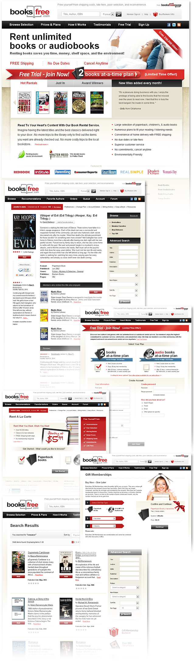 Bookstore website design