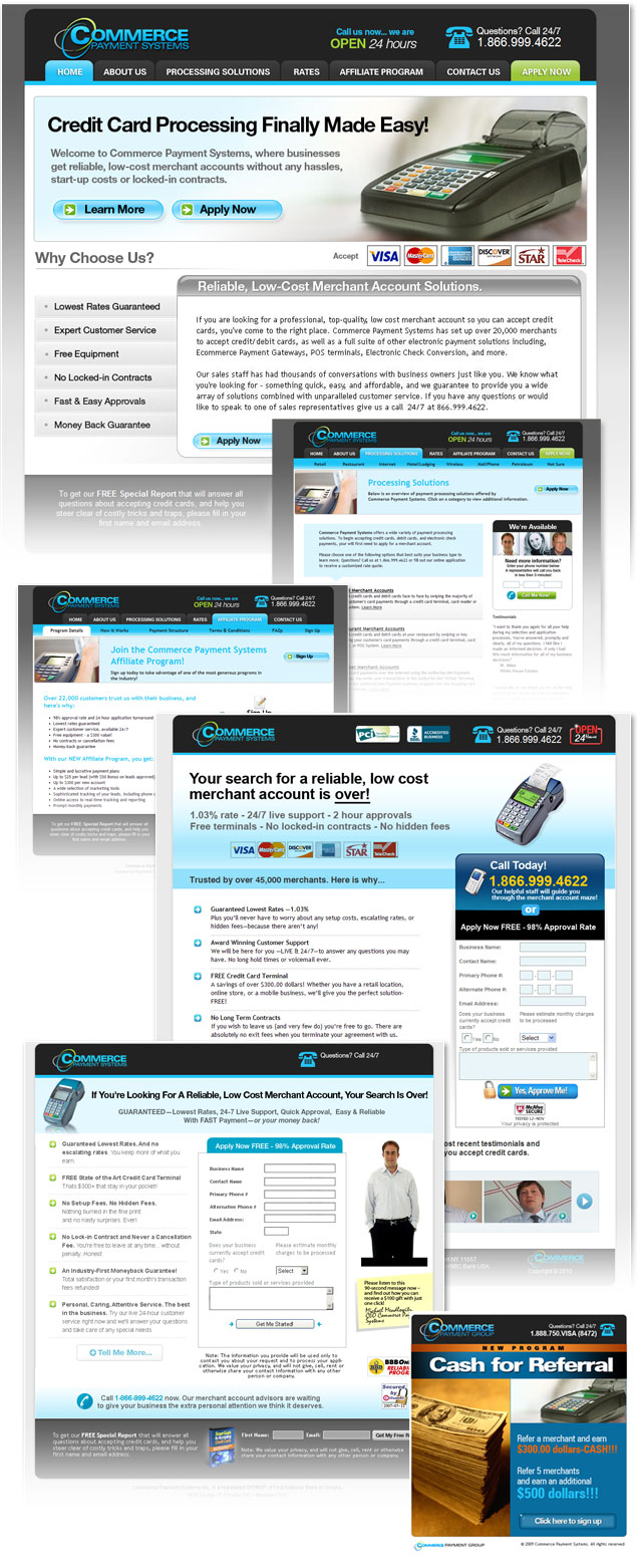 Merchant account webnsite design