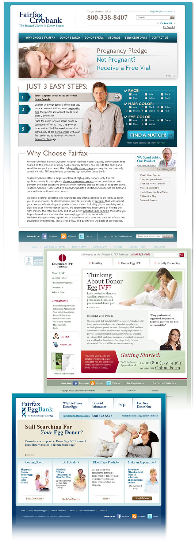 Fertility center website design