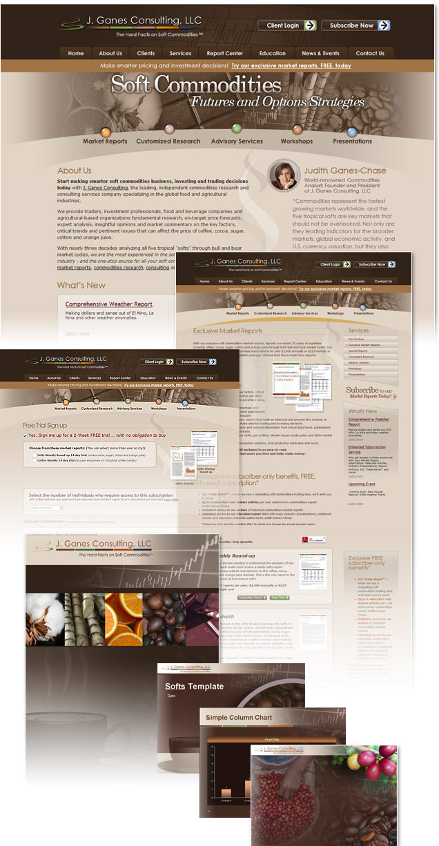 Commodities research website design