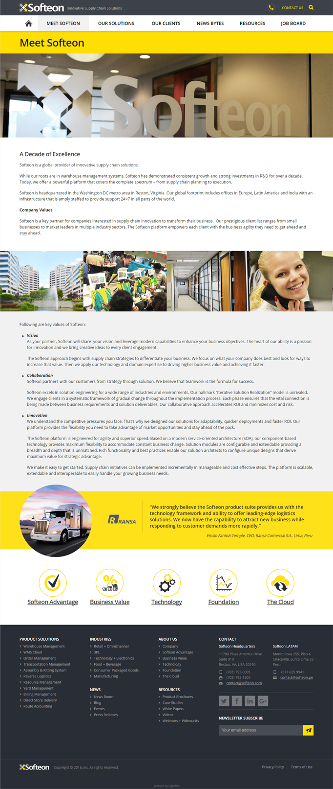 web design for logistics company