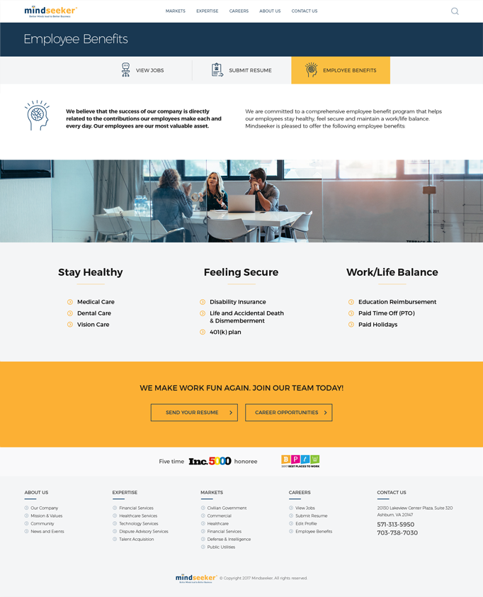 web design for DC staffing firm
