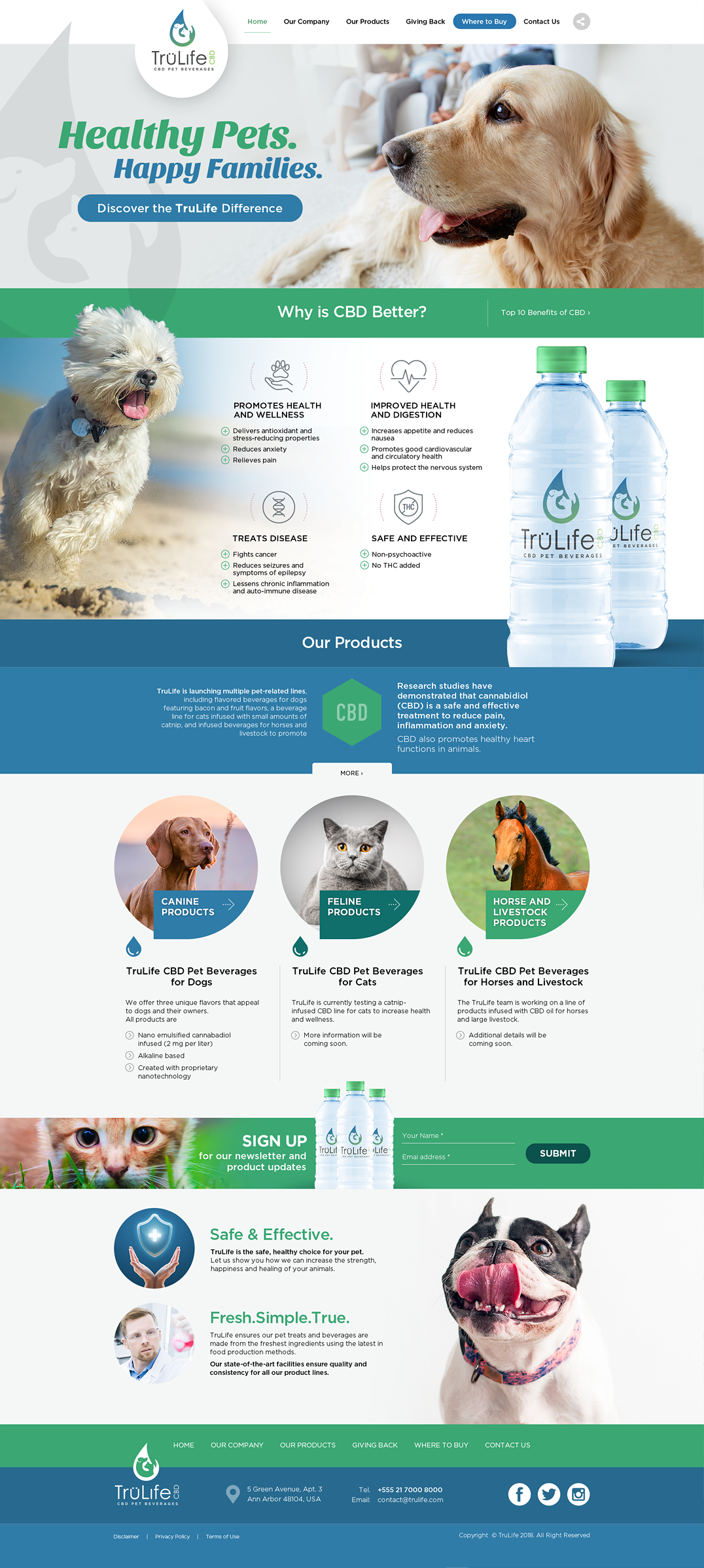 pet products website design