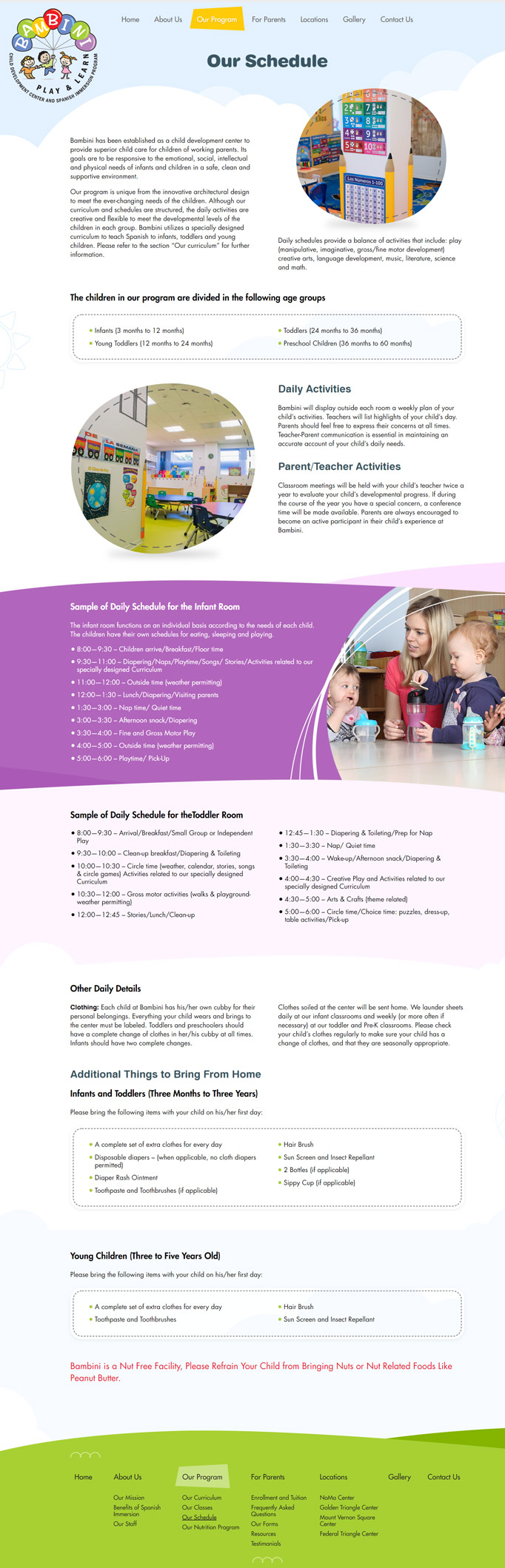 preschool website design