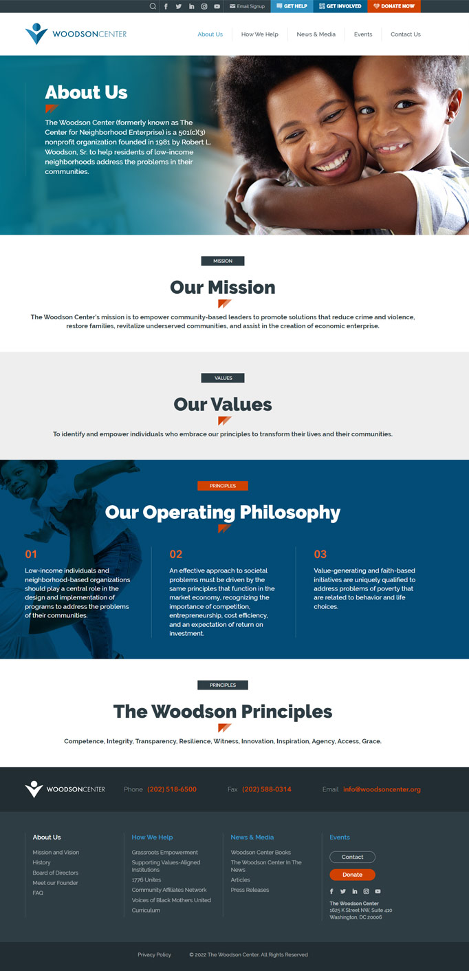 Non profit web design