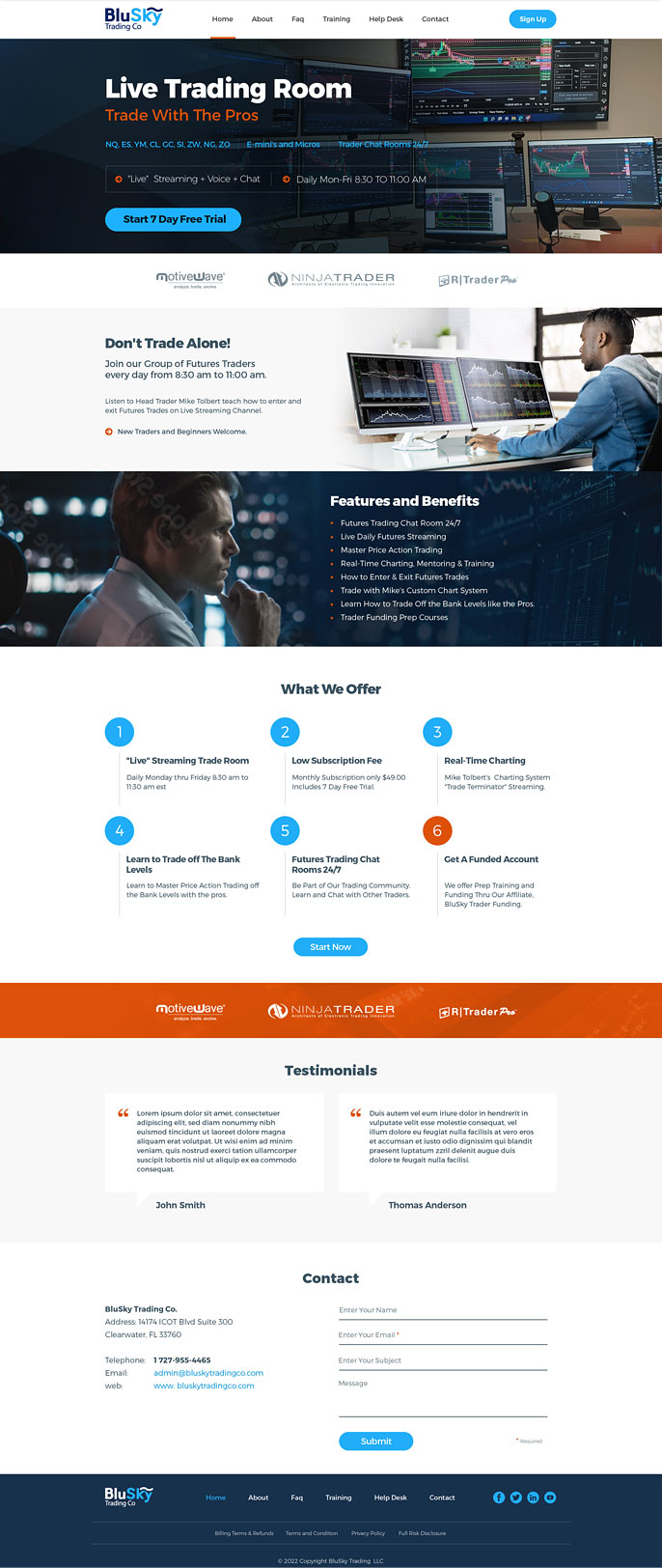 web design for investment company