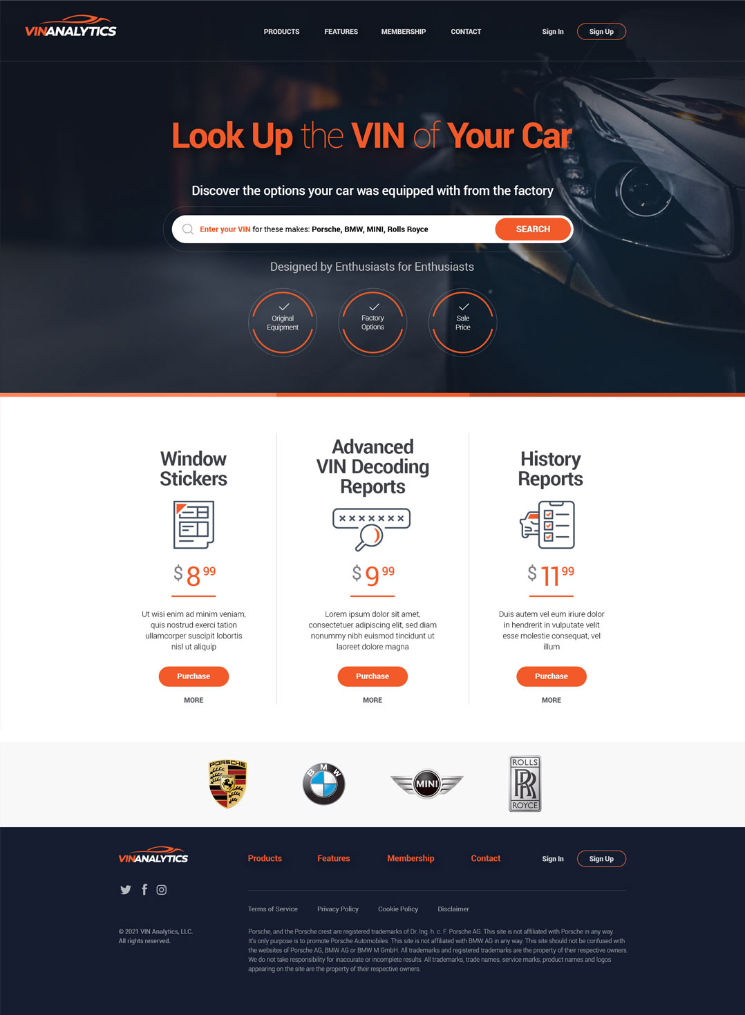 Automotive website design