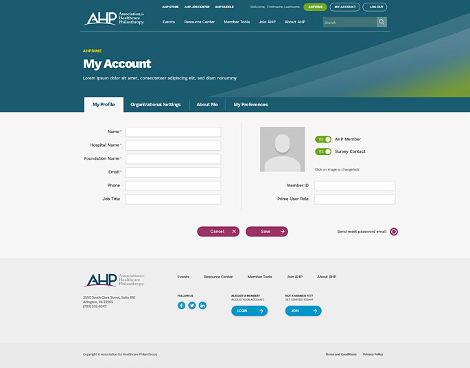 associations website and ui redesign