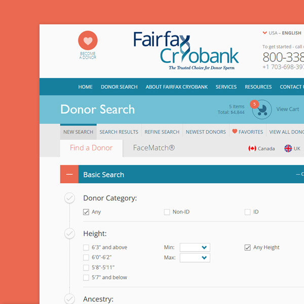 Fairfax Cryobank Donor Search
