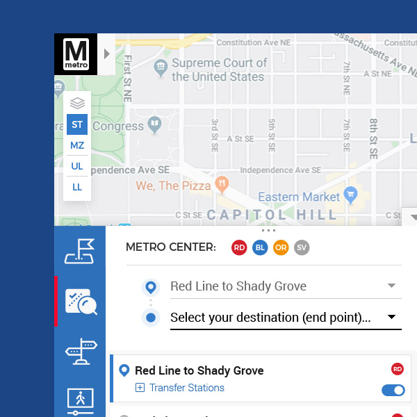 Washington Metro UX/UI design